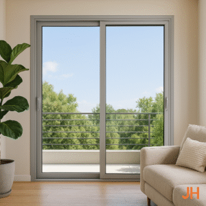 Ventana termoacústica contemporánea en aluminio con diseño moderno y elegante.