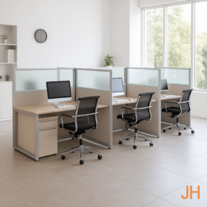 Espacio colaborativo con distribución eficiente en una oficina contemporánea