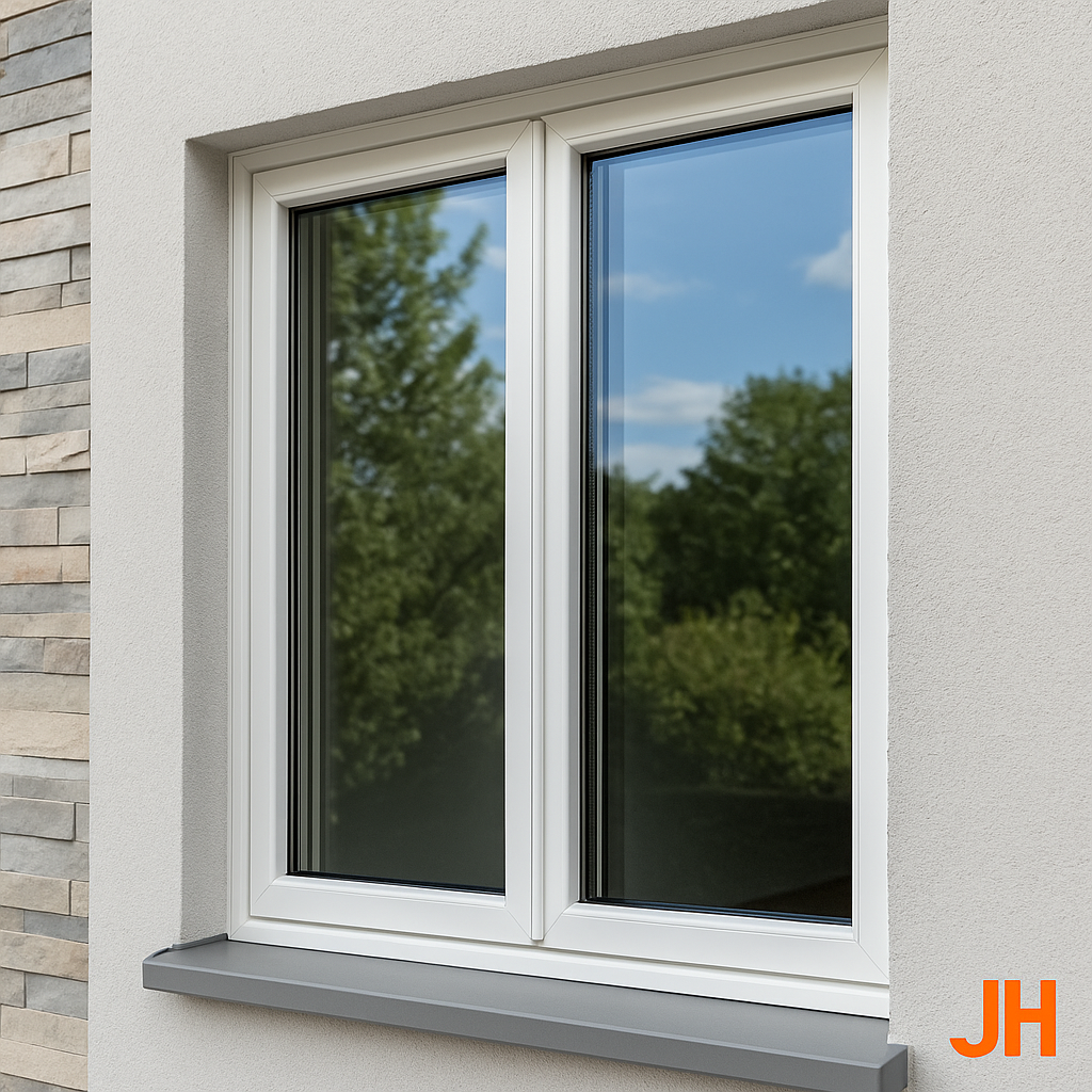 Ventana termoacústica moderna que representa la historia de las ventanas termoacústicas.