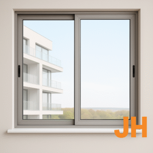 Ventana corredera de aluminio en terraza amplia, destacando el diseño moderno y la iluminación natural.