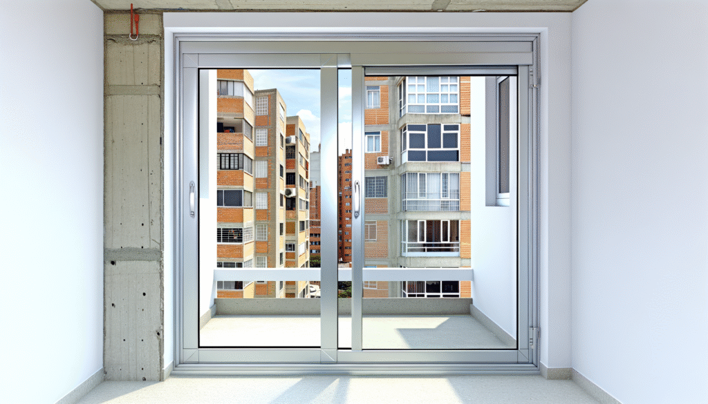 Ventanas de aluminio térmico en un edificio moderno en Bogotá