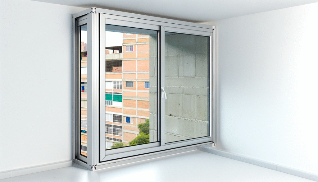 Ventanas de aluminio con rotura térmica en un edificio moderno de Bogotá