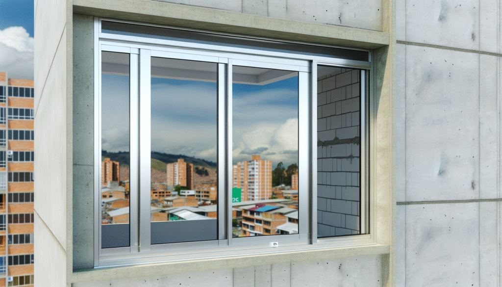 Ventanas de aluminio térmico en edificio de Bogotá