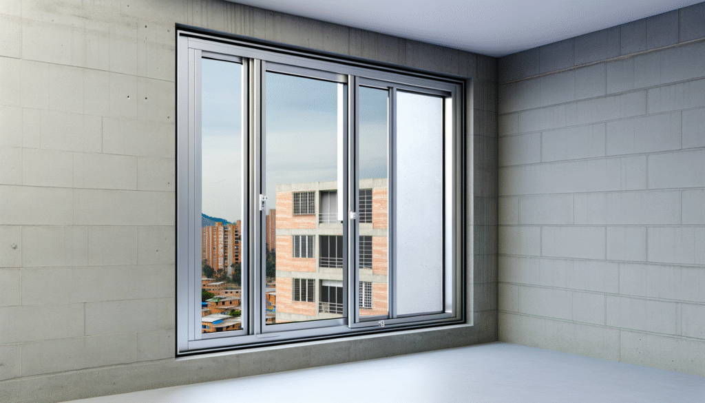 Ventanería de aluminio y vidrio templado en edificios modernos