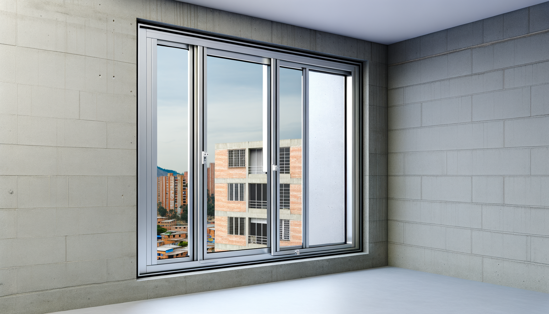 Ventanería de aluminio y vidrio templado en edificios modernos