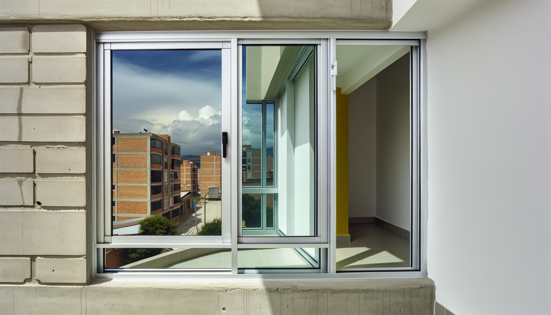 Ventanas de aluminio con rotura térmica en construcción moderna